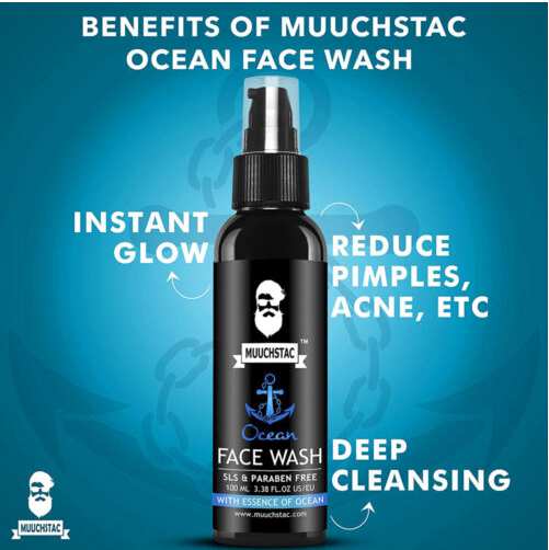 Muuchstac Ocean Face Wash | Fight Acne & Pimples, Brighten Skin, Clears